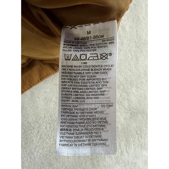 Gap Mens Puffer Vest Medium Colorblock Tan Navy Fall Utility Rugged Streetwear - Picture 4 of 7